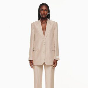 NWT: Aritzia Agency Linen Blazer in Kasha Taupe (light pink) Size L